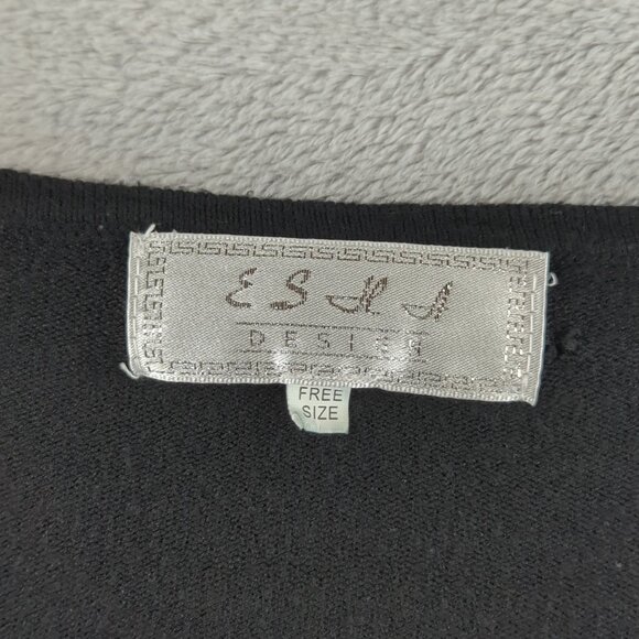 ESLA Cardigan Sweater Womens Free Size Floral‎ Beaded Embellished Top Pullover - Picture 5 of 10